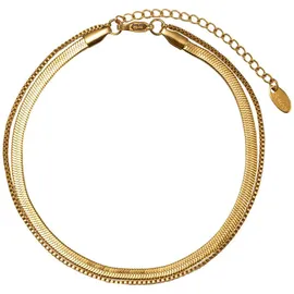 FIRETTI Armband FIRETTI "Schmuck Geschenk Edelstahl Armkette, auch als Fußkette tragbar", gold (gelbgoldfarben), Armbänder, Damen, 25cm, Edelstahl, Armband, Made in Germany