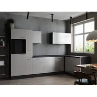 Respekta Winkelküche L-Form 310 cm Grau Weiß