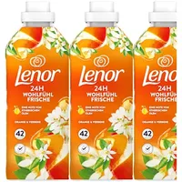 3x882ml Lenor Lenor Weichspüler 24H Wohlfühl Frische Orange 126WL