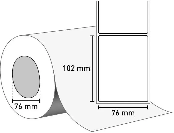 CoffeeCup Paper® – Rollenetiketten 76 mm x 102 mm / permanent / 76 mm Kern / 1.000 Etiketten je Rolle