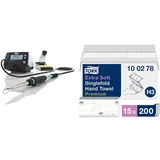 Weller WE 1010 70 W/230 V Digital 1-Kanal-Lötstation & Tork extra weiche Zickzack Papierhandtücher Premium 100278 - H3 Falthandtücher für Zickzack Papierhandtuchspender - besonders saugfähig