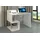 Dmora Schreibtisch Dcalafior, Linearer Schreibtisch mit Ablagefächern und LED-Leuchten, Mehrzweck-Büroschreibtisch mit Platte, 100x50h93 cm, Weiß