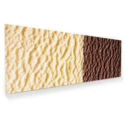 Primedeco Glasbild Wandbild Schokoladen und Vanilleeis mit Aufhängung, Süsses braun 150 cm x 60 cm