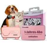GlocalMe PetPhone GPS Tracker Hund, AI-Gesundheitsmonitor & Aktivitätstracking, Weltweite Live-Ortung & 6 Ortungstechnologien, Weglaufalarm, GPS Tracker Katze (Rosa-1Jahr ABO)