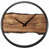 NeXtime Holzuhr - kein Cuttergeräusch! - 30 cm - Holz/Metall - Wald