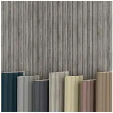 Hexim Wanddekoobjekt Wave Standard Vintage Oak (Wave Lamellen 2,75m MDF Lamellenwand Wandpaneele Lamellenverkleidung Wandverkleidung Akusiktpaneele Holzpaneele Natur Holz (16 Paneele & Zubehör, Wave Standard Vintage Oak) braun