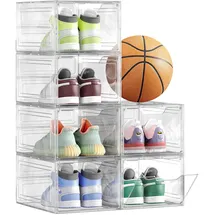 Songmics Schuhbox 34 x 25 x 18,4 cm 6-tlg. transparentes Weiß