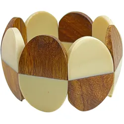 Armband "Patna", Damen, Gr. Holz, beige (natur), COLLEZIONE ALESSANDRO, Armbänder