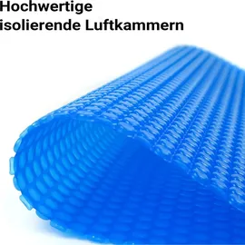 Wiltec Pool Solarfolie 5 x 8 m, blau, Poolheizung aus 140 PE Film, Poolabdeckung Solarplane rechteckig