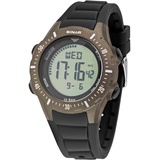 Sinar Jungenuhr Herrenuhr Jugend Armbanduhr Sportuhr Outdoor Digital Quarz 10 bar mit Silikonarmband und Licht Schwarz Braun XR-12-5