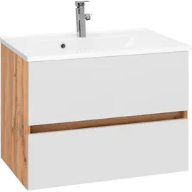 WELLTIME Waschbeckenunterschrank Lucca Badmöbel, Waschtisch inkl. Waschbecken, Breite 60 cm weiß
