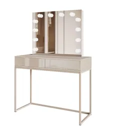 lookway SCHMINKTISCH Blanco Kaschmir Elite mit Beleuchtung PUSH OPEN