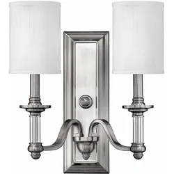 Sussex 2-flammige Wandleuchte - Gebürstetes Nickel
