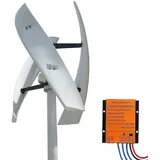 Genway Power Windkraftanlage Vertikal VAWT 800W 12V Heimgebrauch Achse Windgenerator-Kits 3 Glasfaser Klinge Mit MPPT Laderegler