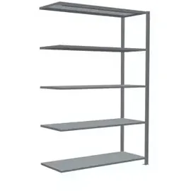Schulte Lagertechnik Anbauregal Metall 200x130x50 cm grau 5 Böden