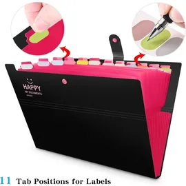 luxuskollektion Fächermappe A4 12 Taschen Schwarz