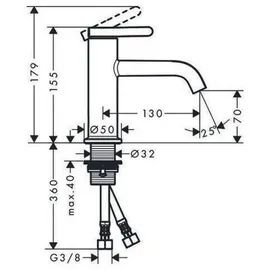 Hansgrohe Axor One 70 Einhandmischer schwarz matt 48001670
