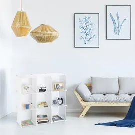 Relaxdays Regalsystem 95 x 95 x 32 cm Weiß