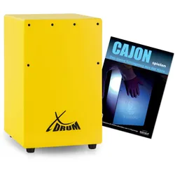 XDrum KC-37G Kinder-Cajon Gelb Set mit Schule