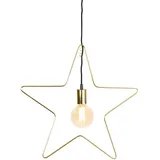 Star Trading Hängestern ''Ramsvik'', ca. 55 x 55 cm, mit E27 Fassung, Farbe: messing