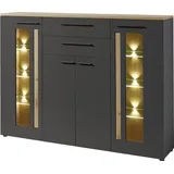 Innostyle Highboard »Loft Two«, Breite 180 cm, 2 Holztüren, 2 Schubkästen, 2 Glas-/Holztüren