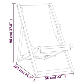 vidaXL Liegestuhl Teak 56 x 105 x 96 cm creme