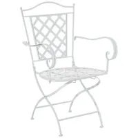 TPFGarden Gartenstuhl, Weiß, Metall, 56x51x93 cm, Gartenmöbel, Gartenstühle, Gartenstühle