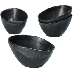 4er Set Manhattan Snack- & Dip-Schälchen schwarz oval - 24322655