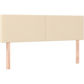 vidaXL Boxspringbett mit Matratze & LED Creme 140x200 cm Stoff