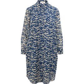 s.Oliver - Chiffon-Kleid mit Alloverprint, Damen, blau, 38