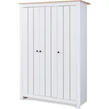 [en.casa] Kleiderschrank Vasand 120 x 175 x 52 cm Weiß/Eicheoptik