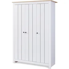 [en.casa] Kleiderschrank Vasand 120 x 175 x 52 cm Weiß/Eicheoptik