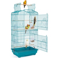 Yaheetech Vogelkäfig Vogelvoliere Tierkäfig Vogelhaus für Papagei Wellensittich 46 x 35.5 x 104.5cm Blau