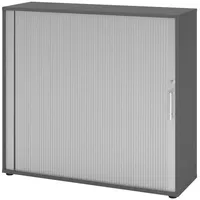 bümö Rollladenschrank 120 x 40 x 110 cm grau/silber