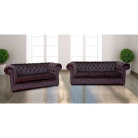 JVmoebel Chesterfield-Sofa, Chesterfield 3+2 Sitzer Garnitur Sofa Couch braun