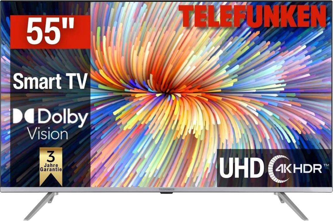 Telefunken D55V850M5CWH LED-Fernseher (138 cm/55 Zoll, 4K Ultra HD, Smart-TV) schwarz
