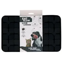 EAT SLOW LIVE LONGER Antischlingnapf Leckmatte Flower Grey