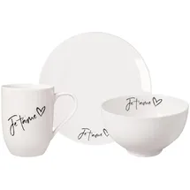 Villeroy & Boch Statement Frühstücks-Set Je t'aime 3-tlg. weiß