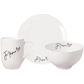 Villeroy & Boch Statement Frühstücks-Set Je t'aime 3-tlg. weiß