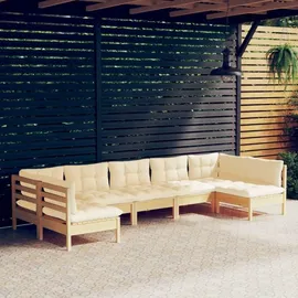 vidaXL Garten-Lounge-Set 7-tlg. creme Kiefer