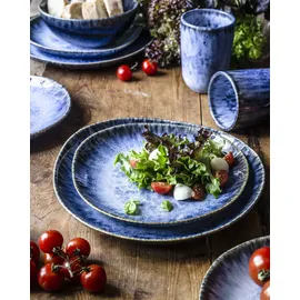 gipfelstück Dessertteller Wilde Schlucht 22 cm blau 4er Set