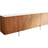 DeLife Sideboard Secara 200 cm 4 Türen 2 Schübe Marmor Füße Edelstahl