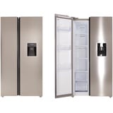 Respekta Side by Side Kühlschrank Gefrierkombi Wasserspender Inox Look 178 cm Respekta