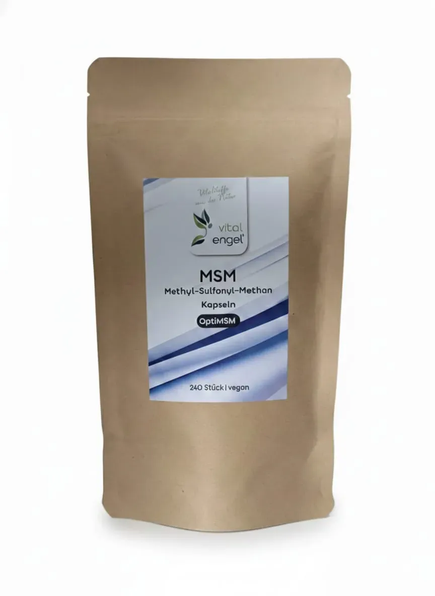 MSM Kapseln (240 Stück) mit 500 mg OptiMSM® in ökol. Verpackung - Vital Engel