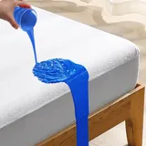 Bedecor wasserdichte Matratzenauflage 135x190cm - Fünf Seiten Wasserdicht Baumwolle Matratzenschoner, Nässeschutz, schimmelresistent, hygienisch waschbar Inkontinenzunterlage