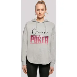 Kapuzenpullover F4NT4STIC "Queen of Poker", Damen, Gr. XL, grau, Obermaterial: 100% Baumwolle, casual, oversize, Langarm, Pullover, Print