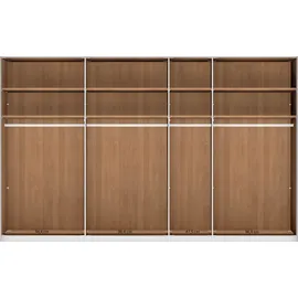 Wiemann Drehtürenschrank WIEMANN "Cardiff, Massivholztüren in Kombination mit Glas- oder Spiegeltüren", braun (parsol, bronze, spiegelglas), B:344,2cm H:216cm T:58cm, Floatglas, Hartfaserplatte, Holzwerkstoff, Massivholz, Schränke, Drehtürenschrank, hochwertiges