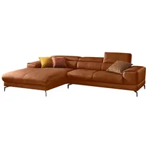 W.Schillig Ecksofa "Piedroo, Designsofa mit tollem Sitzkomfort, elegant und bequem, L-Form", braun (cognac z69), B:303cm H:70cm T:193cm, Longlife Xtra-Leder Z69: Das feinnarbige, gedeckte Softleder Z69 besticht durch seine außergewöhnliche Weichheit im trendigen