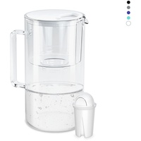 Wessper Wasserfilterkanne Aus Glas 2.5 L Kompatibel Mit Brita Classic -wasserfilterkartuschen | Inklusive 1 Wasserfilter-kartusche, Reduziert Kalk ...