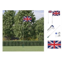 VidaXL Flagge Großbritanniens mit Mast 5,55 m Aluminium